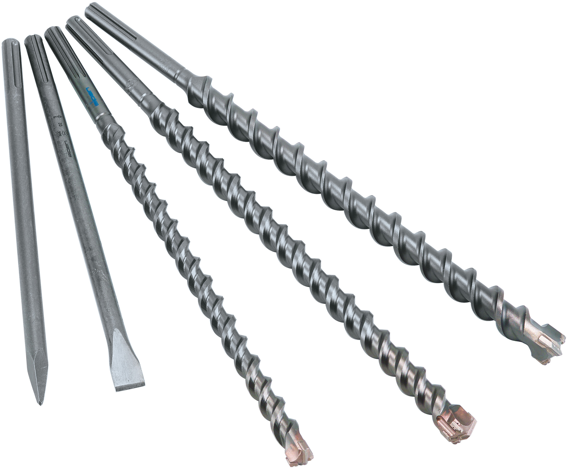 SDS-max MIX-BOX Gewerbepack 5-tlg., Bohrer, Ø 25.0x520mm, Ø 30.0| 35.0x520mm, Meißel flach 25x400mm,spitz 400mm