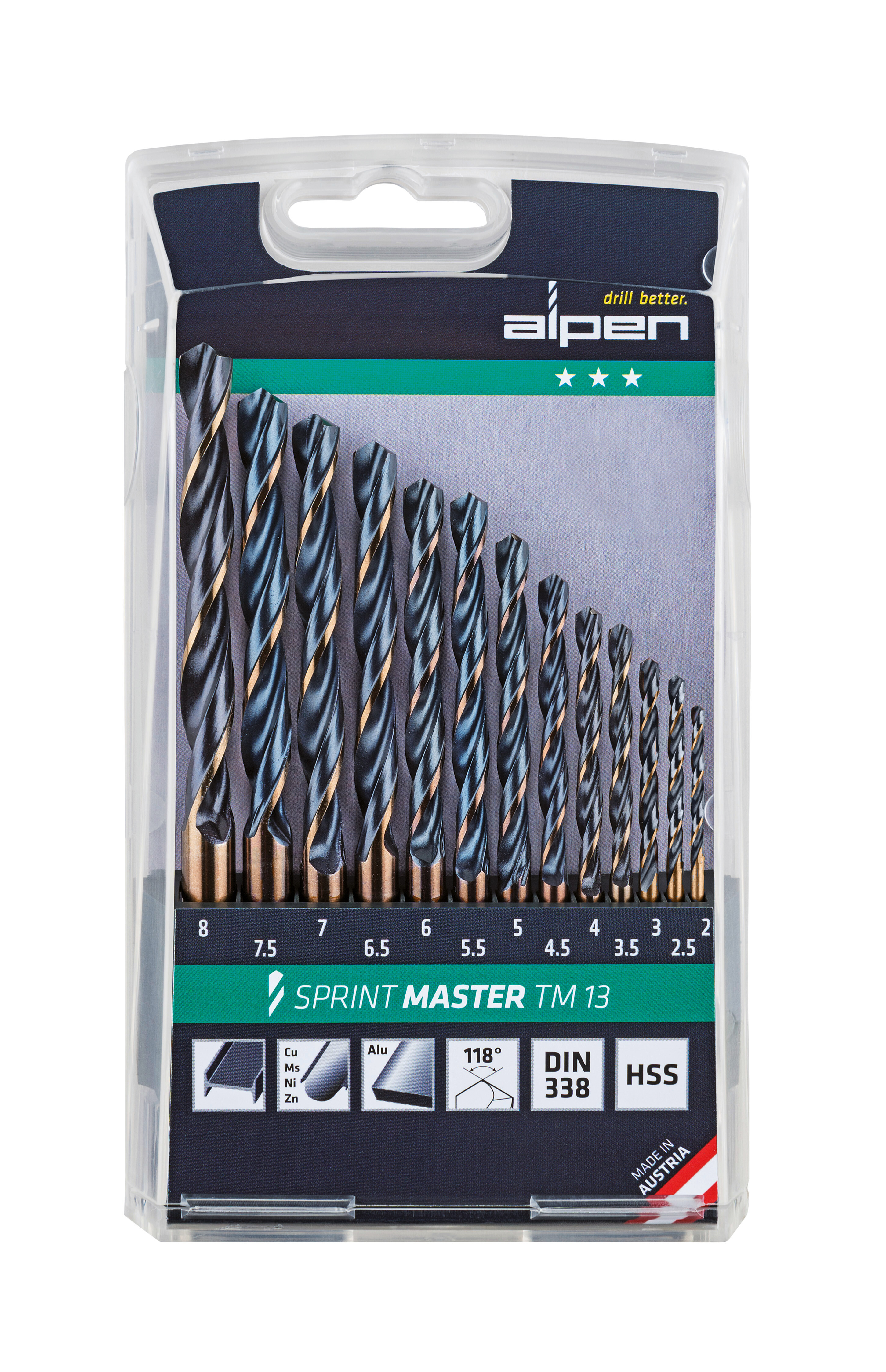 Sprint Master, HSS Spiralbohrer, kurz, DIN 338 RN, SET