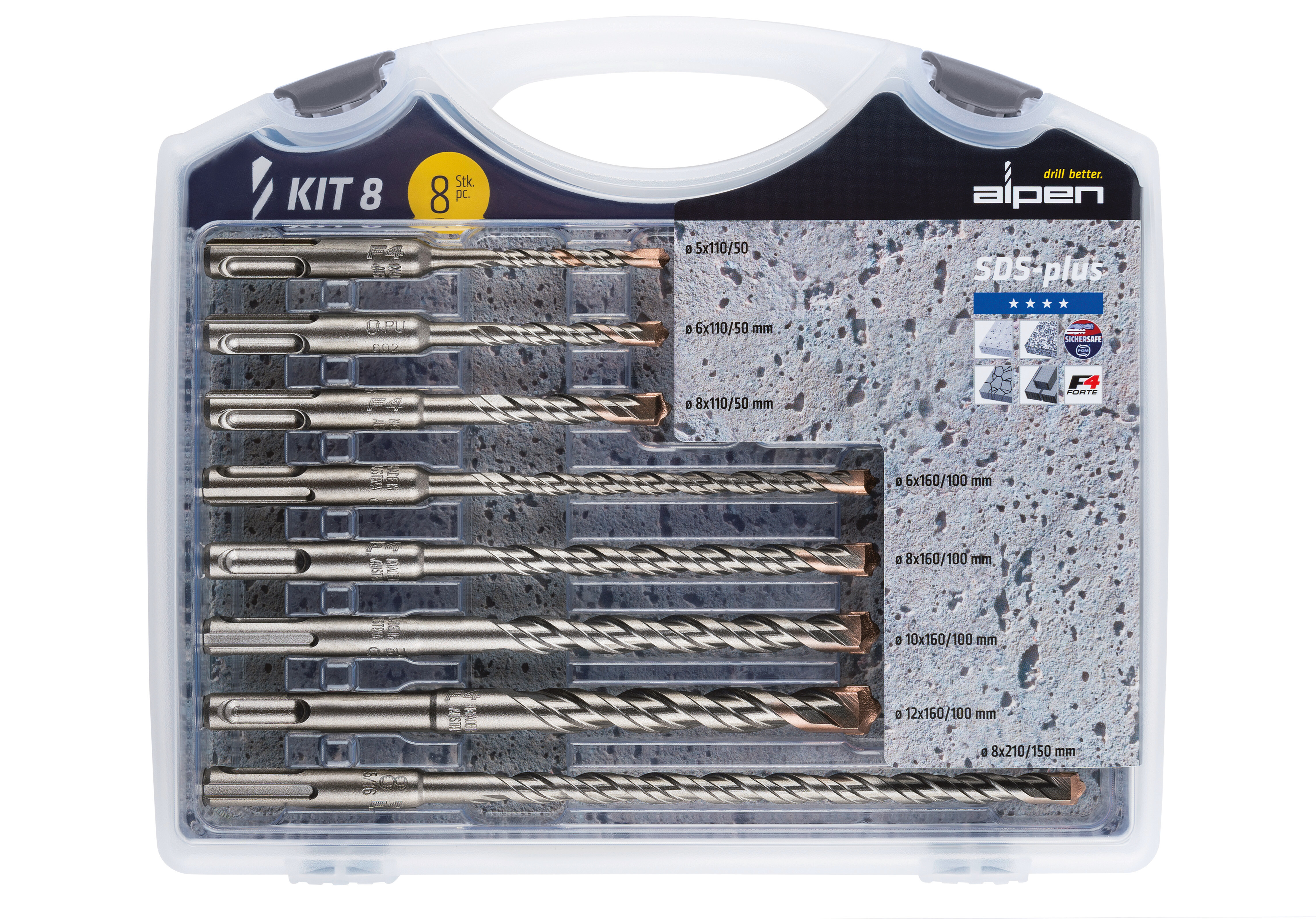 SDS-plus Hammerbohrer „F4“, 2 Schneiden