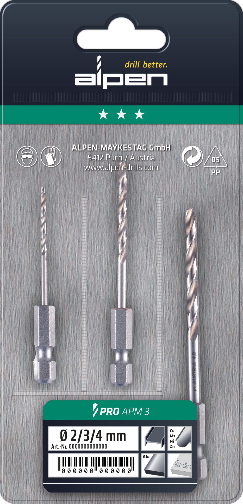 Alpen Pro, HSS Spiralbohrer, kurz, DIN 338 RN, SET