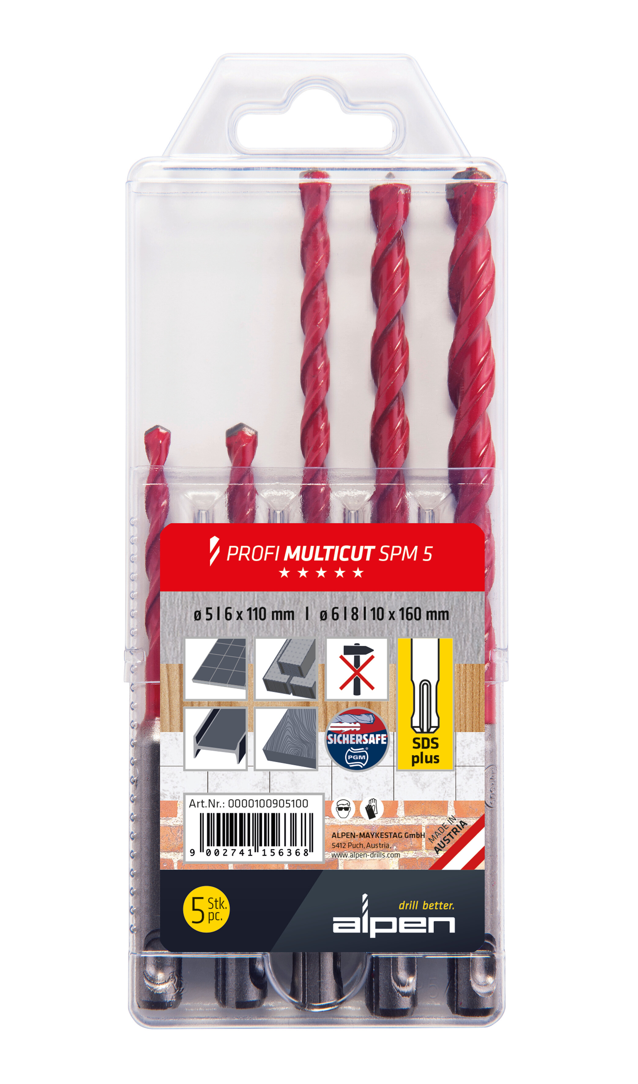 Hartmetall-Mehrzweckbohrer mit SDS-plus Schaft