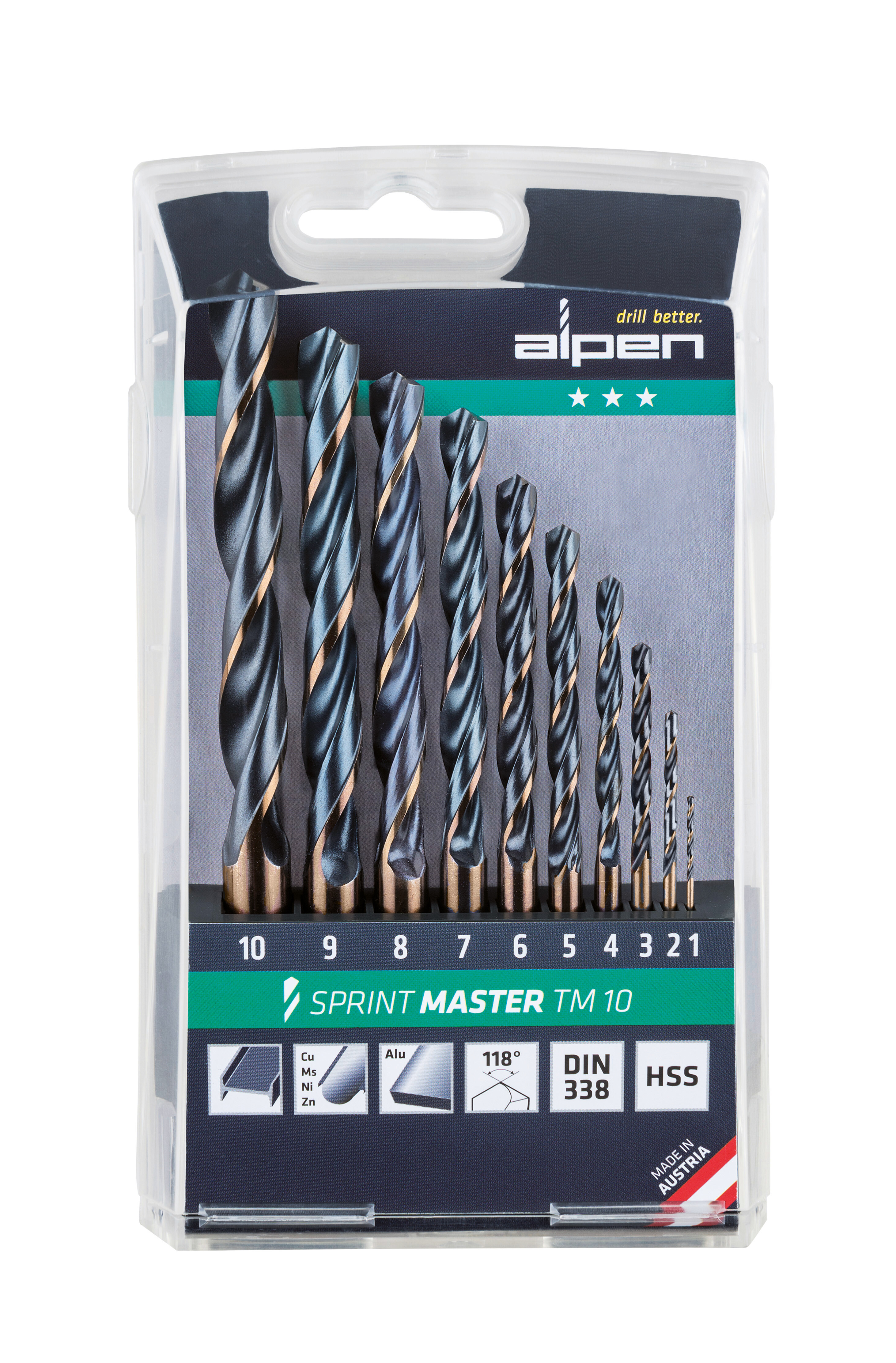 Sprint Master, HSS Spiralbohrer, kurz, DIN 338 RN, SET