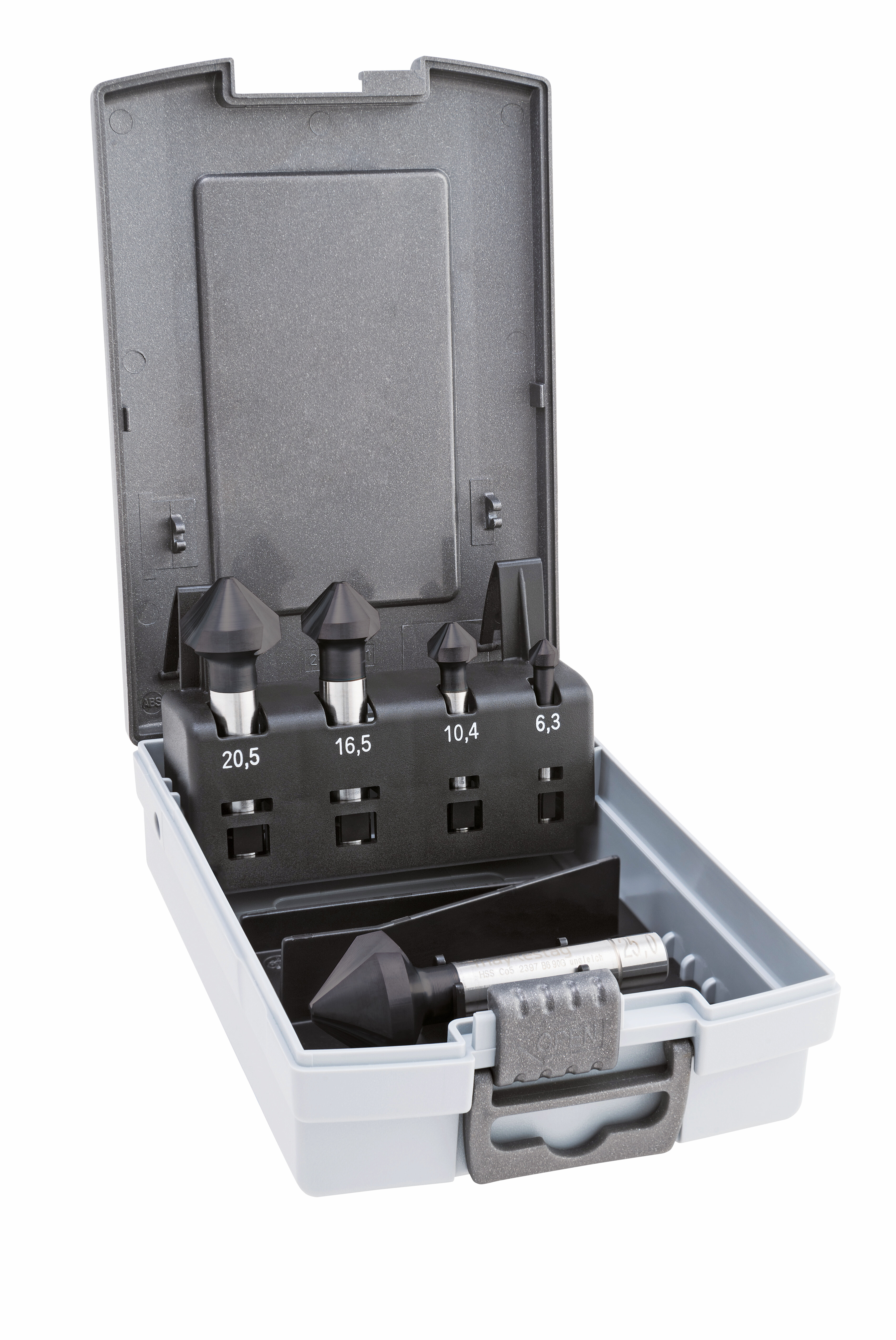 HSS-Co Kegelsenker, ungleiche Teilung, DIN 335 C, 90°, ALUNIT, SET